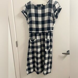 Blue gingham linen sundress